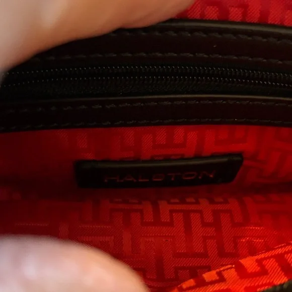 Halston Heritage Black Leather Top-Handle Satchel with Gold Hardware - Picture 4 of 6